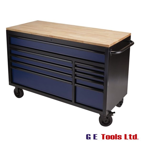 BUNKER 10 Drawer Workbench Roller Tool Cabinet, 56″ – Various Colours BUNKER 10 Drawer Workbench Roller Tool Cabinet, 56″ – Various Colours