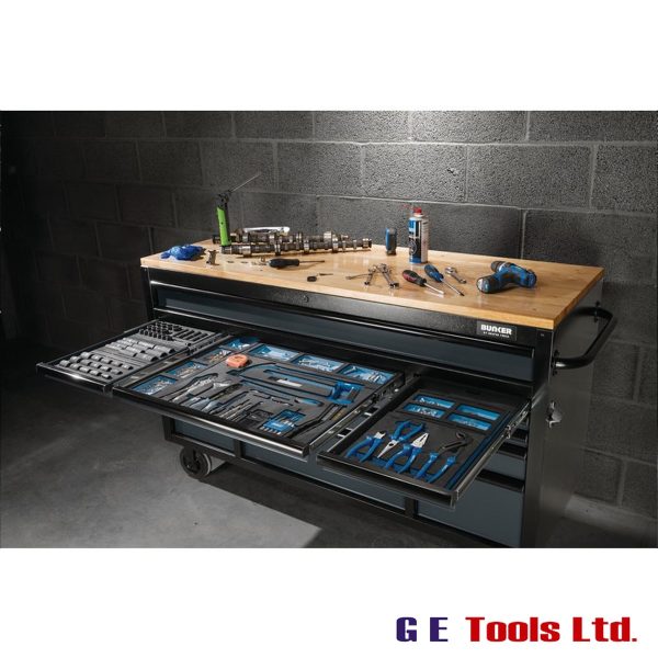 Bunker 61″ Workbench Roller Tool Cab 15 Drawer – Various Colours