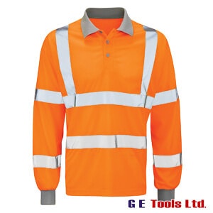 Orbit Andromeda Hi-Vis Orange Long Sleeve Polo Shirt