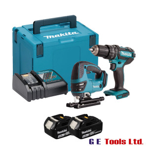 Makita 18V DLX2134TJ 3PC Combi & Jigsaw Kit