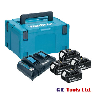 Makita Power Source Kit inc 4x 5.0Ah Batts, Twin Charger & Makpac Case