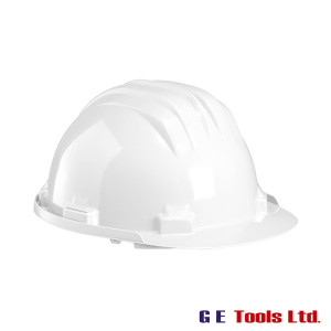White Wheel Ratchet Safety Hard Hat