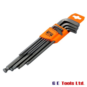 Bahco 9770 BE-9770 Metric Long Ball End Hex L-Key Set, 9 Piece