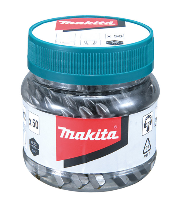 Makita B-26509 Screw Bits PZ2, 50mm, 50pcs