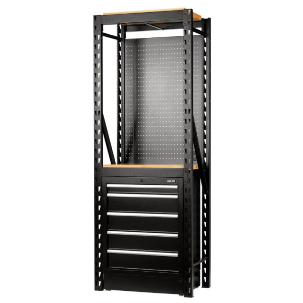 BUNKER® 13 Piece Modular Storage Combo 2 Tier Racking with Pegboard & Floor Cabinet, 750mm