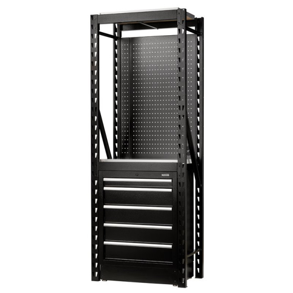 BUNKER® 13 Piece Modular Storage Combo 2 Tier Racking with Pegboard & Floor Cabinet, 750mm