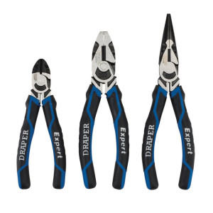 Draper 28033 Expert High Leverage Plier Set, Blue (3 Piece)