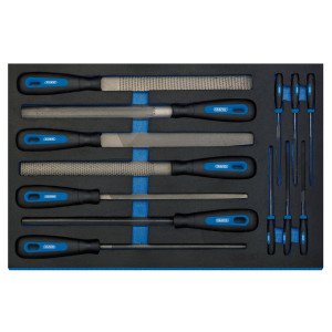 Draper 63513 Hand File Set in 3/4 Drawer EVA Insert Tray (13 Piece)