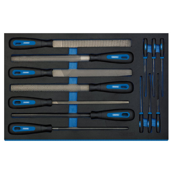 Draper 63513 Hand File Set in 3/4 Drawer EVA Insert Tray (13 Piece)