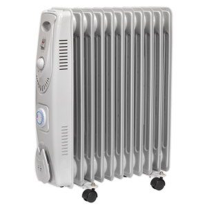 Sealey RD2500T 11-Element Oil Filled Radiator with Timer 2500W/230V Sealey RD2500T 11-Element Oil Filled Radiator with Timer 2500W/230V