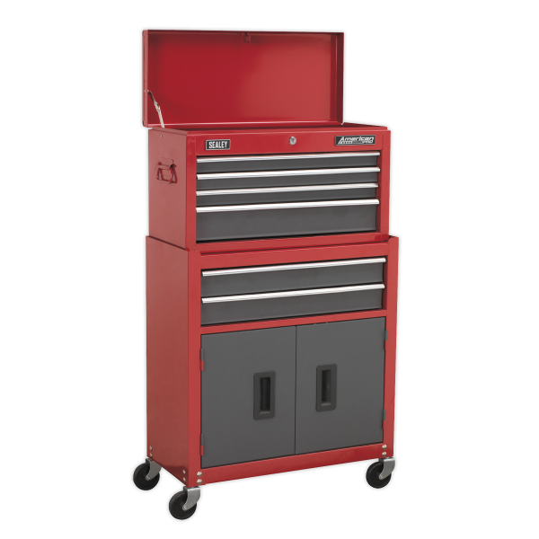 Sealey AP2200BB American PRO® Topchest & Rollcab Combination 6 Drawer – Red