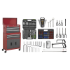 Sealey AP2200BBCOMBO American PRO® Topchest & Rollcab Combination 6 Drawer with 170pc Tool Kit – Red/Grey Sealey AP2200BBCOMBO American PRO® Topchest & Rollcab Combination 6 Drawer with 170pc Tool Kit – Red/Grey