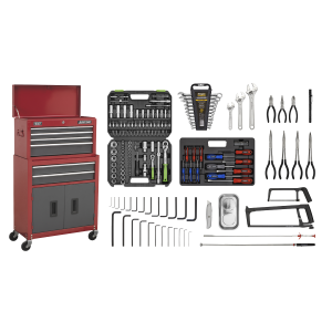 Sealey SPTGRCOMBO1 Superline PRO® Tool Chest Combination 14 Drawer with 1179pc Tool Kit – Grey