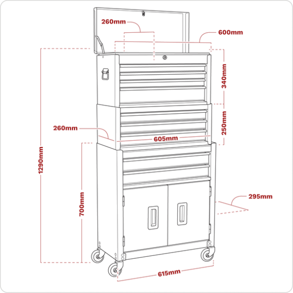 Sealey AP2200BBCPSTACK American PRO® Topchest, Mid-Box Tool Chest & Rollcab Stack 9 Drawer – Purple Sealey AP2200BBCPSTACK American PRO® Topchest, Mid-Box Tool Chest & Rollcab Stack 9 Drawer – Purple