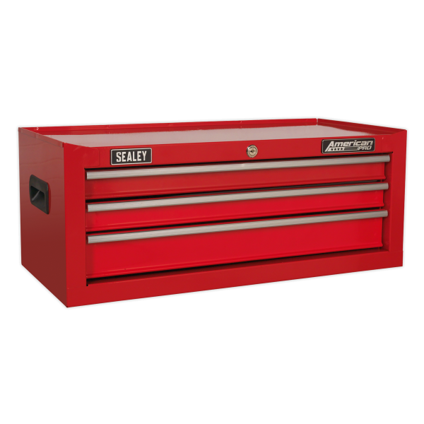 Sealey AP22STACK American PRO® Topchest, Mid-Box Tool Chest & Rollcab Stack 14 Drawer – Red