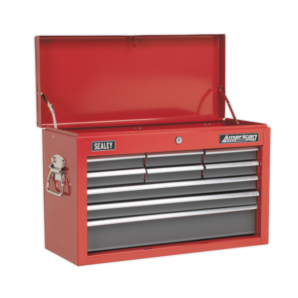 Sealey AP2250BBCOMBO American PRO® Topchest & Rollcab Combination 14 Drawer with 281pc Tool Kit – Red/Grey
