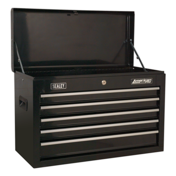 Sealey AP22BSTACK American PRO® Topchest, Mid-Box Tool Chest & Rollcab Stack 14 Drawer – Black