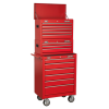 Sealey AP22STACK American PRO® Topchest, Mid-Box Tool Chest & Rollcab Stack 14 Drawer – Red