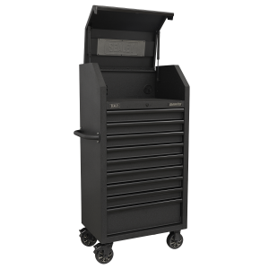 Sealey AP2709BE Superline PRO® Black Edition Tower Cabinet with 9 Soft Close Drawers & Power Bar 690mm
