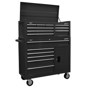 Sealey AP41STACKB American PRO® Topchest & Rollcab Combination 15 Drawer – Black