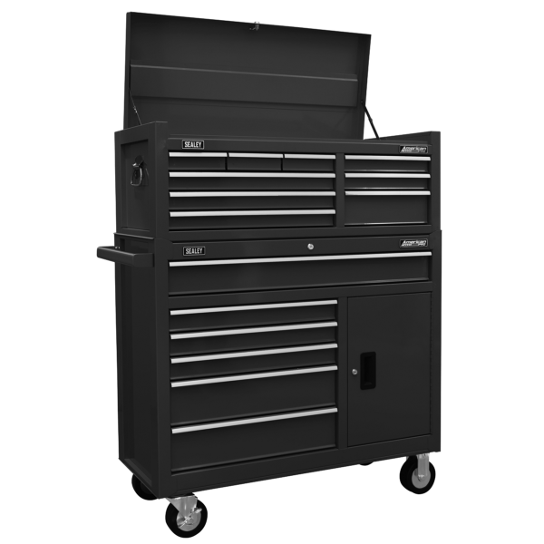 Sealey AP41STACKB American PRO® Topchest & Rollcab Combination 15 Drawer – Black