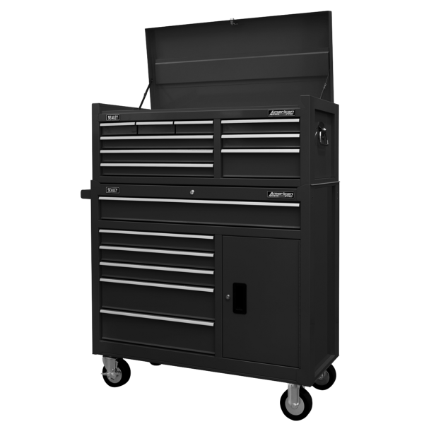 Sealey AP41STACKB American PRO® Topchest & Rollcab Combination 15 Drawer – Black