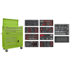 Sealey AP41STACKHVCOMBO American PRO® Topchest & Rollcab Combination 15 Drawer with 117pc Tool Kit- Green