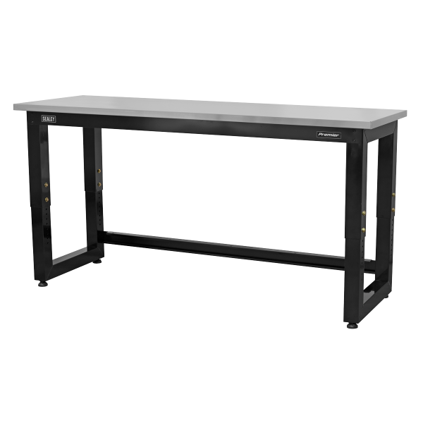 Sealey APMS23 Premier™ Heavy-Duty Steel Adjustable Workbench with Stainless Steel Worktop 1830mm
