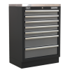 Sealey APMSSTACK07SS Superline PRO® Storage System with Stainless Worktop 2.04m