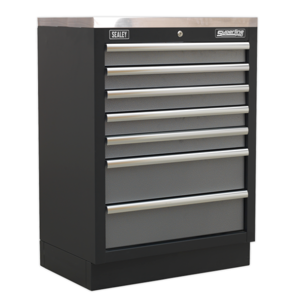 Sealey APMSSTACK07SS Superline PRO® Storage System with Stainless Worktop 2.04m