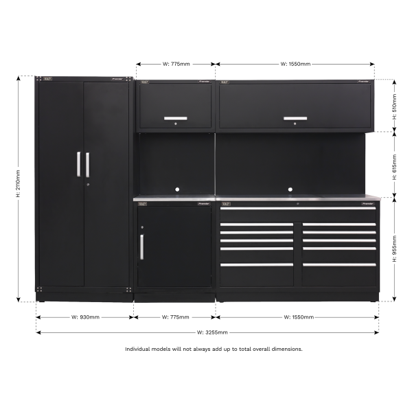 Sealey APMSCOMBO2SS Premier Storage System with Stainless Worktop 3.26m Sealey APMSCOMBO2SS Premier Storage System with Stainless Worktop 3.26m