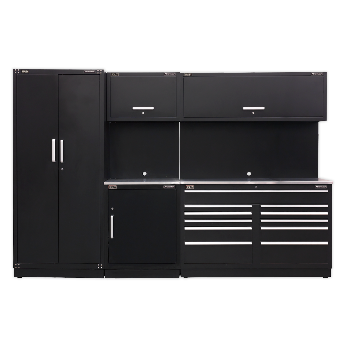 Sealey APMSCOMBO2SS Premier Storage System with Stainless Worktop 3.26m Sealey APMSCOMBO2SS Premier Storage System with Stainless Worktop 3.26m