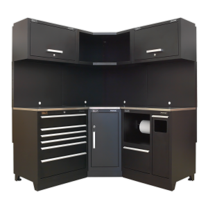 Sealey APMSCOMBO6SS Premier Corner Storage System with Stainless Worktop 1.71m