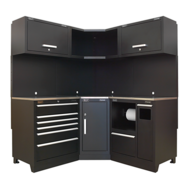 Sealey APMSCOMBO6SS Premier Corner Storage System with Stainless Worktop 1.71m