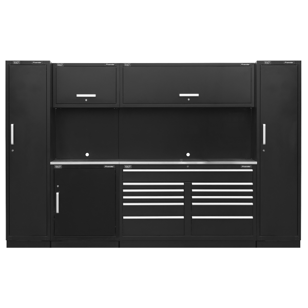 Sealey APMSCOMBO7SS Premier Storage System with Stainless Worktop 3.55m