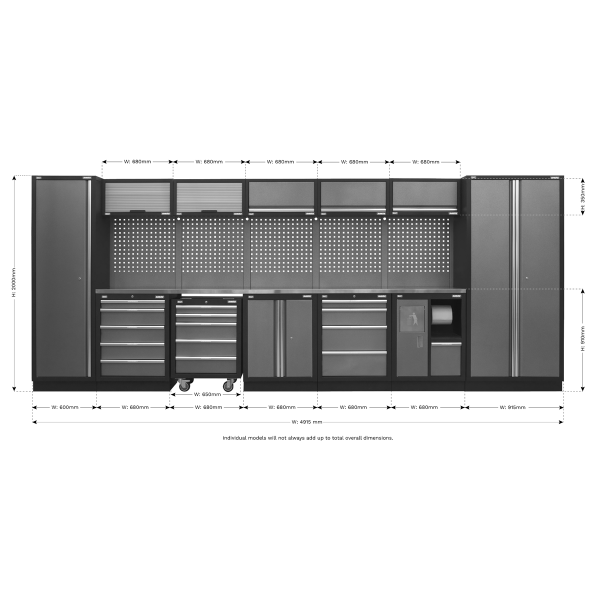 Sealey APMSSTACK01SS Superline PRO® Storage System with Stainless Worktop 4.92m Sealey APMSSTACK01SS Superline PRO® Storage System with Stainless Worktop 4.92m
