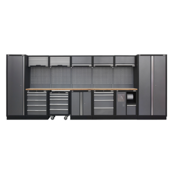 Sealey APMSSTACK01W Superline PRO® Storage System with Wood Worktop 4.92m