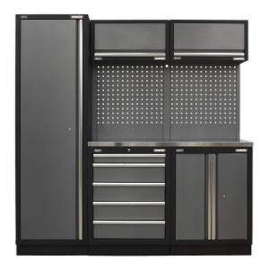 Sealey APMSSTACK02SS Superline PRO® Storage System with Stainless Worktop 1.96m