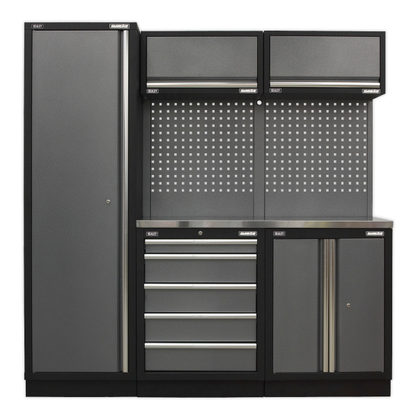 Sealey APMSSTACK02SS Superline PRO® Storage System with Stainless Worktop 1.96m