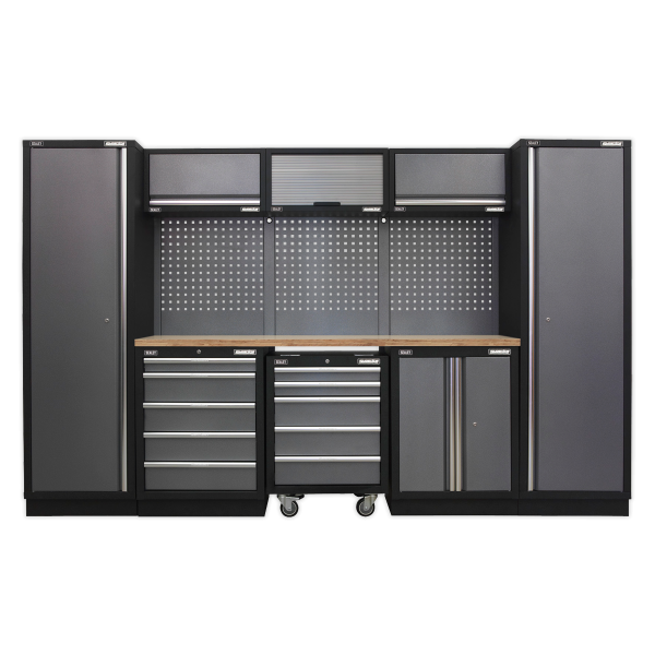 Sealey APMSSTACK03W Superline PRO® Storage System with Wood Worktop 3.24m