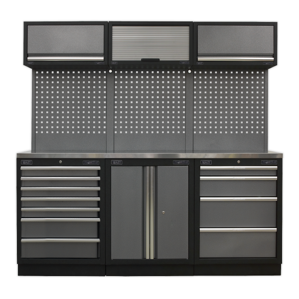 Sealey APMSSTACK07SS Superline PRO® Storage System with Stainless Worktop 2.04m