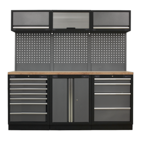 Sealey APMSSTACK07W Superline PRO® Storage System with Wood Worktop 2.04m Sealey APMSSTACK07W Superline PRO® Storage System with Wood Worktop 2.04m