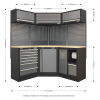 Sealey APMSSTACK08W Superline PRO® Corner Storage System with Wood Worktop 1.55m