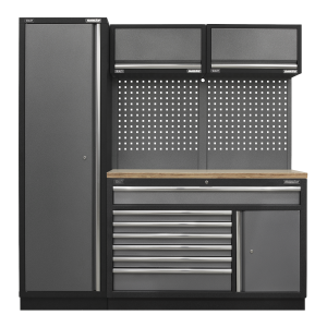 Sealey APMSSTACK09W Superline PRO® Storage System with Pressed Wood Worktop 1.96m