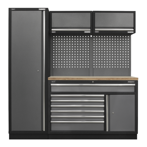 Sealey APMSSTACK09W Superline PRO® Storage System with Pressed Wood Worktop 1.96m