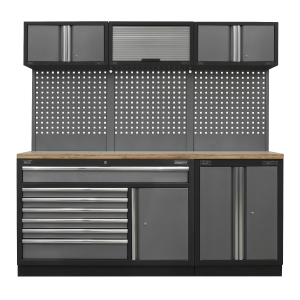 Sealey APMSSTACK11W Superline PRO® Storage System with Pressed Wood Worktop 2.04m