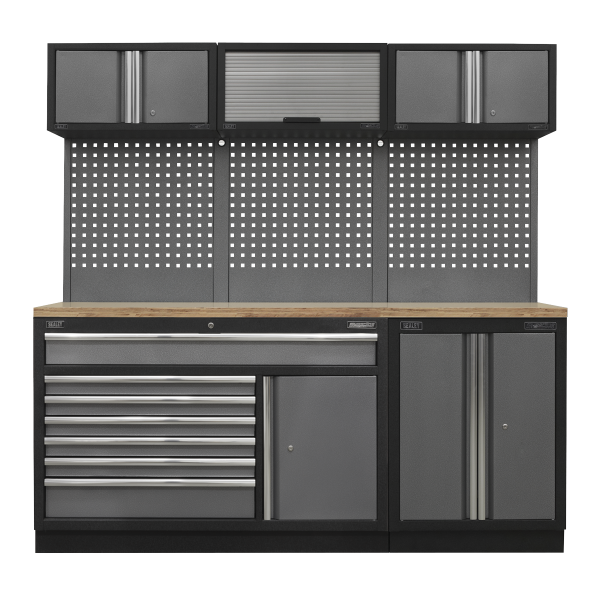 Sealey APMSSTACK11W Superline PRO® Storage System with Pressed Wood Worktop 2.04m
