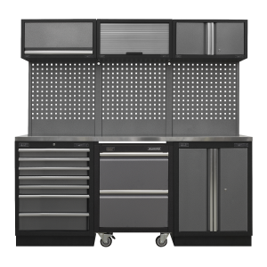 Sealey APMSSTACK12SS Superline PRO® Storage System with Stainless Steel Worktop 2.04m