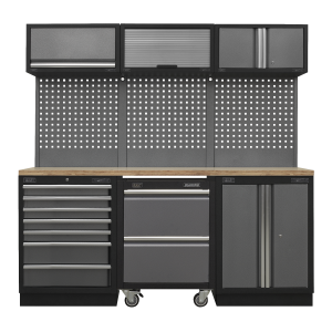 Sealey APMSSTACK12W Superline PRO® Storage System with Pressed Wood Worktop 2.04m