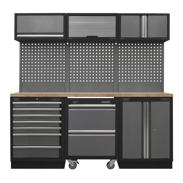 Sealey APMSSTACK12W Superline PRO® Storage System with Pressed Wood Worktop 2.04m